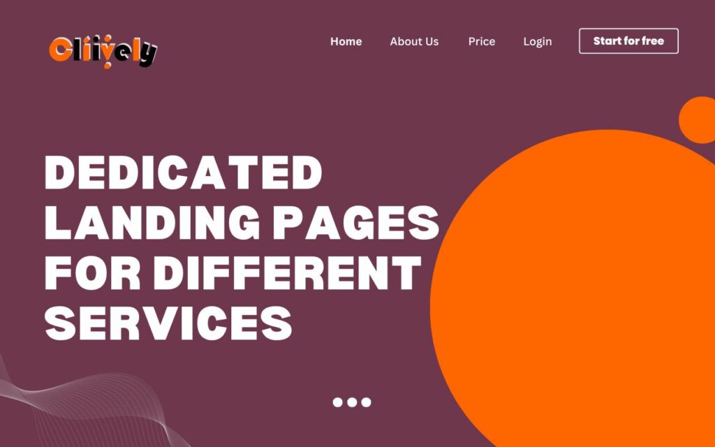 Use landing pages to capture user attention. Connect the landing page with one service or product